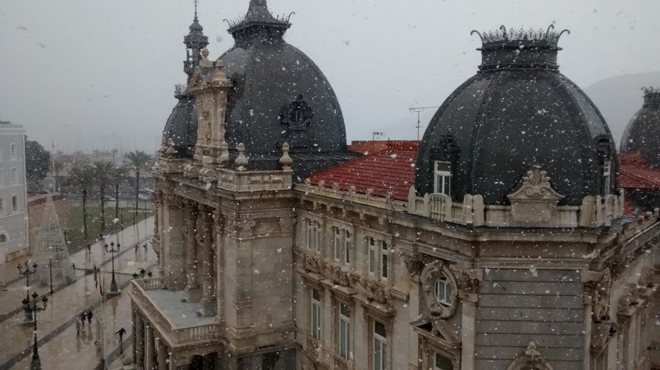 Nevando en Cartagena. Palacio Consistorial, Foto de Titita Momé