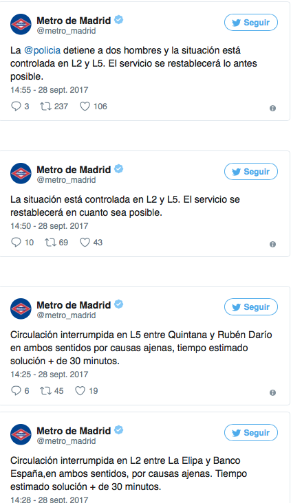 Caos en el Metro de Madrid por una pelea entre dos personas